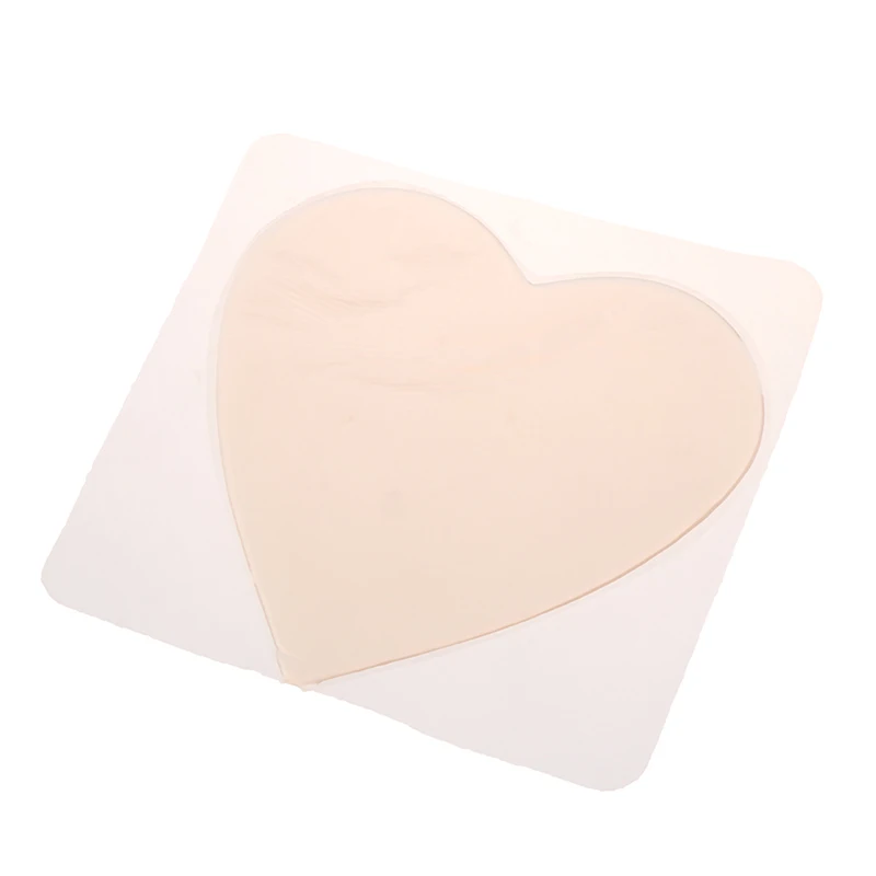 Almohadillas antiarrugas reutilizables para el cuidado de la piel para mujer, almohadillas invisibles en forma de corazón, Color de la piel, Silicona