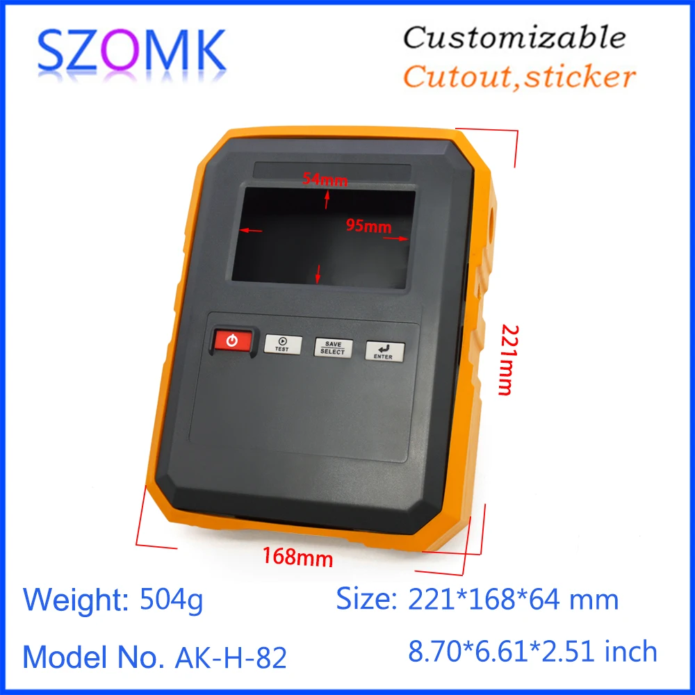 1 Piece 221*168*64mm szomk plastic handheld device housing for instrument junction box