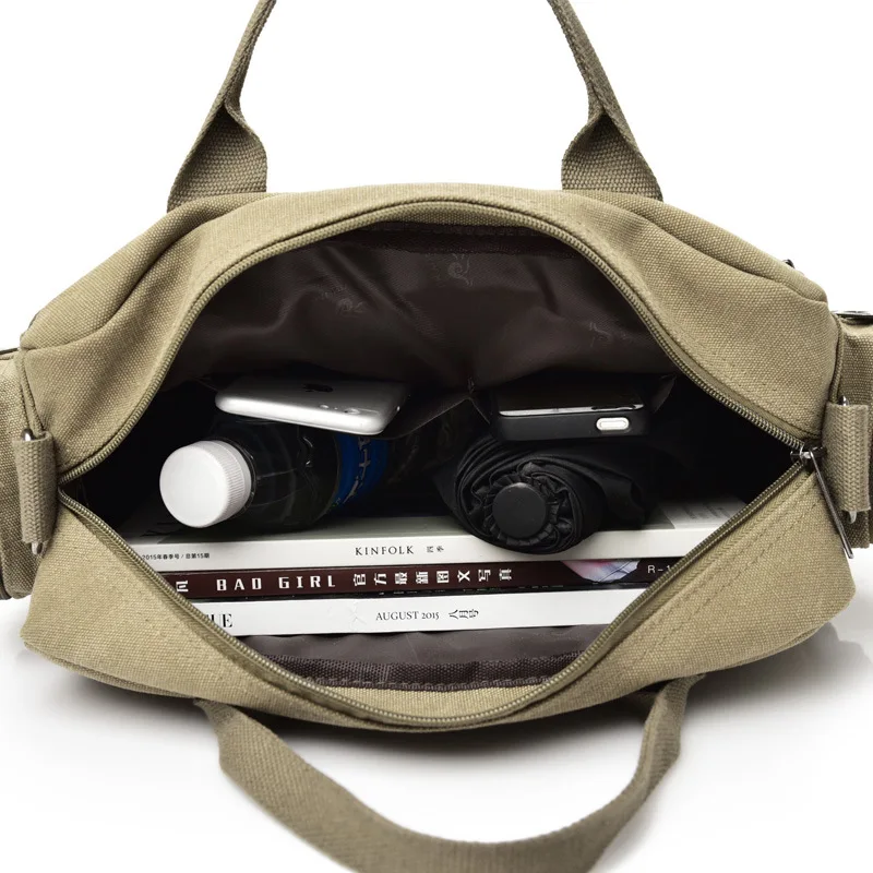 Multi-function Canvas Men Briefcase Bag Fashion Shoulder Bag For Men Business Casual Crossbody Messenger Bag Travel Bags ZXD6