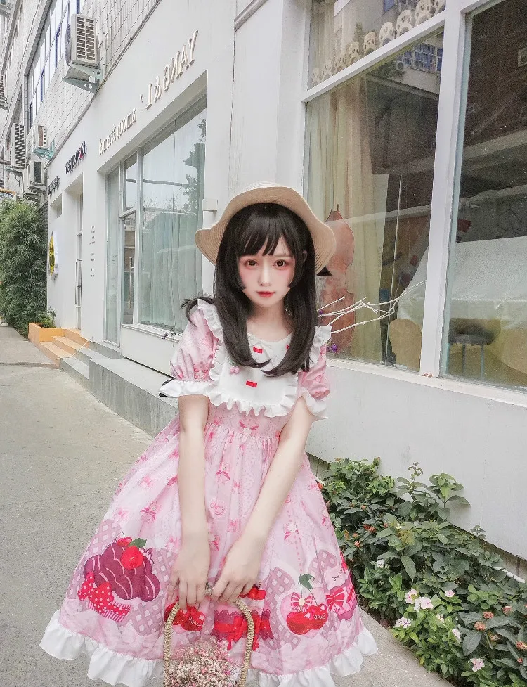 Lolita Style 2019 Summer New Japanese Sweet Vintage Dress Kawaii Princess Dress Cos Tea Party Loli Dress Party Vestidos