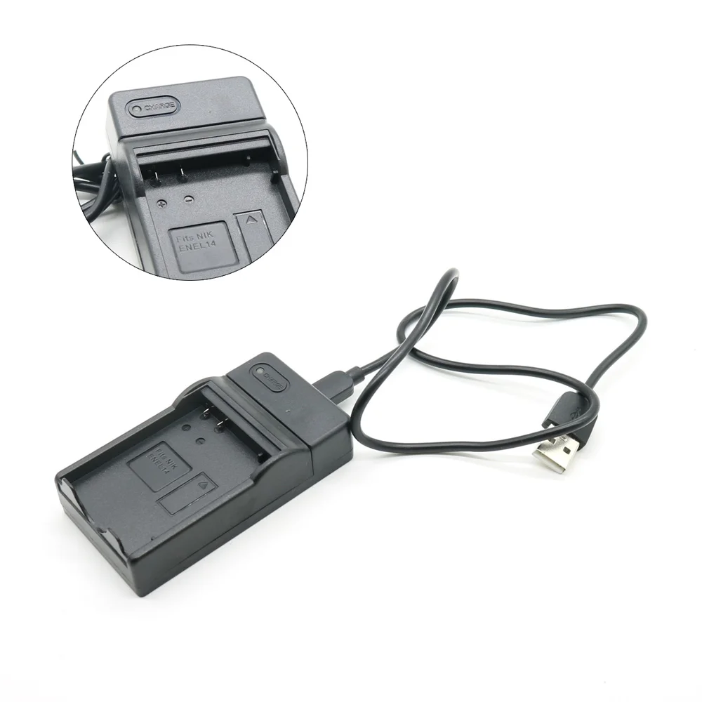 Digital Camera Battery Charger For Camera Nikon EN-EL14 COOLPIX P7000 ,P7100 , D3100,D3200, D5100 600mA USB New