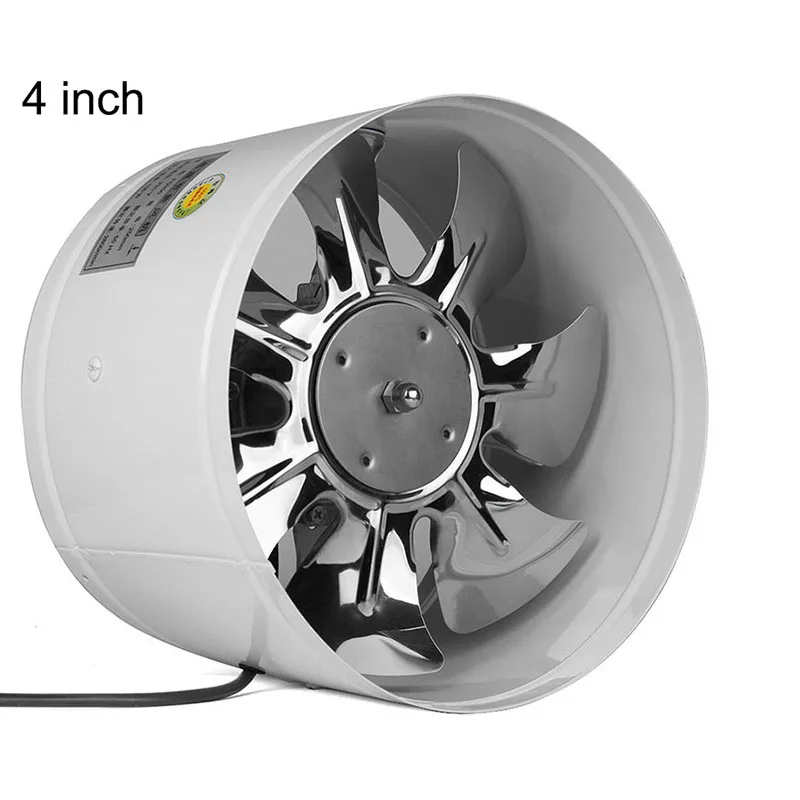 Inline Duct Fan Booster, Exhaust Blower, Air Cooling Vent, Metal Blades, Ventilation Grid Ventilateur, 4Inch, 6Inch, 220V