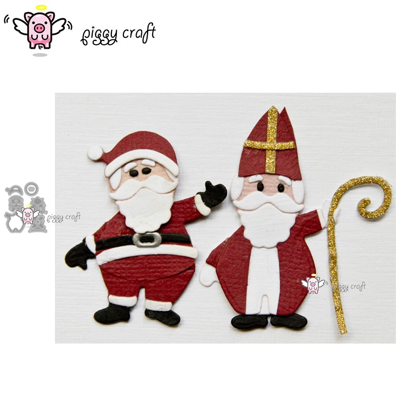Piggy Craft metal cutting dies cut die mold Christmas Santa Claus Scrapbook paper craft knife mould blade punch stencils dies