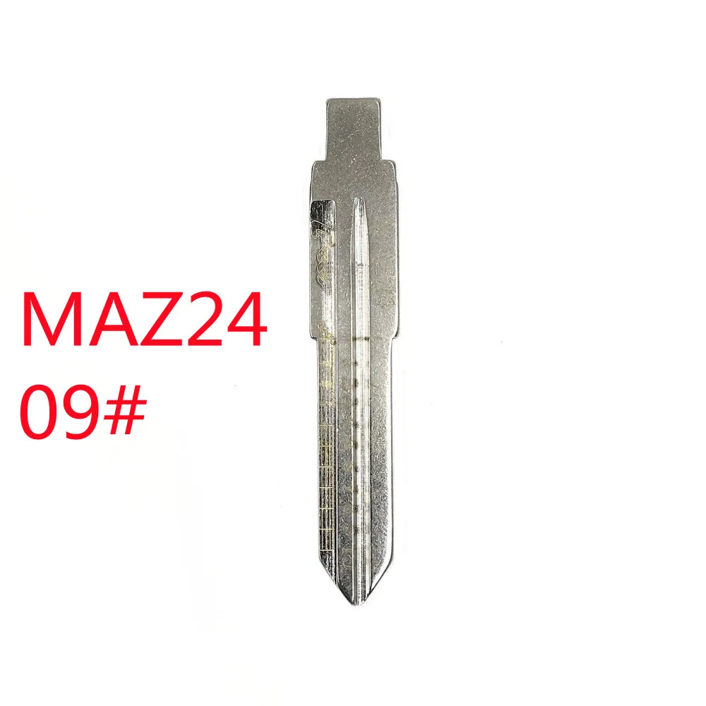 5PCS MAZ24 #09 Engraved Line Car Key Blade Scale Shearing Teeth Cutting Key Blank Clipper Key Blade For Mazda Vizi 323. 626