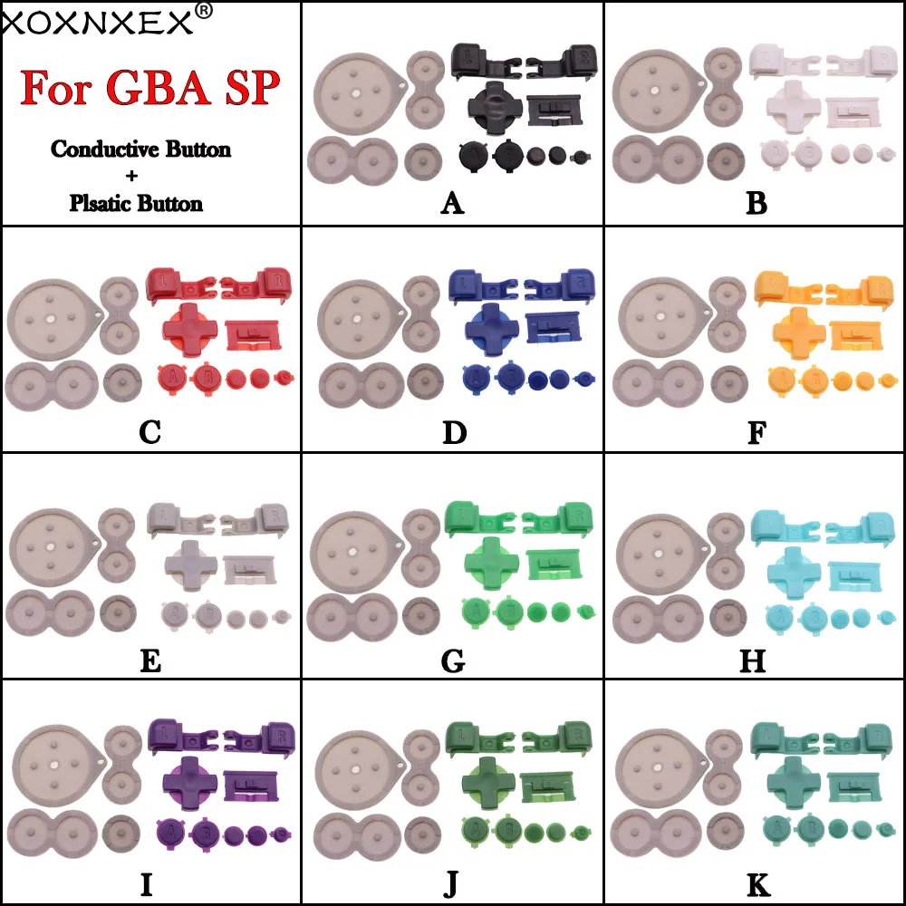 

For Gameboy GBA SP A B Select Start Power On Off L R Buttons D Pad For GameBoy Advance SP Conductive Silicone Rubber Button