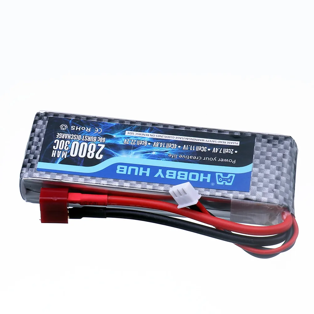 Bateria de lipo atualizada para carros e barcos, modelos wltoys 144001 7.4, 2800, 1/14 v, 144001 mah