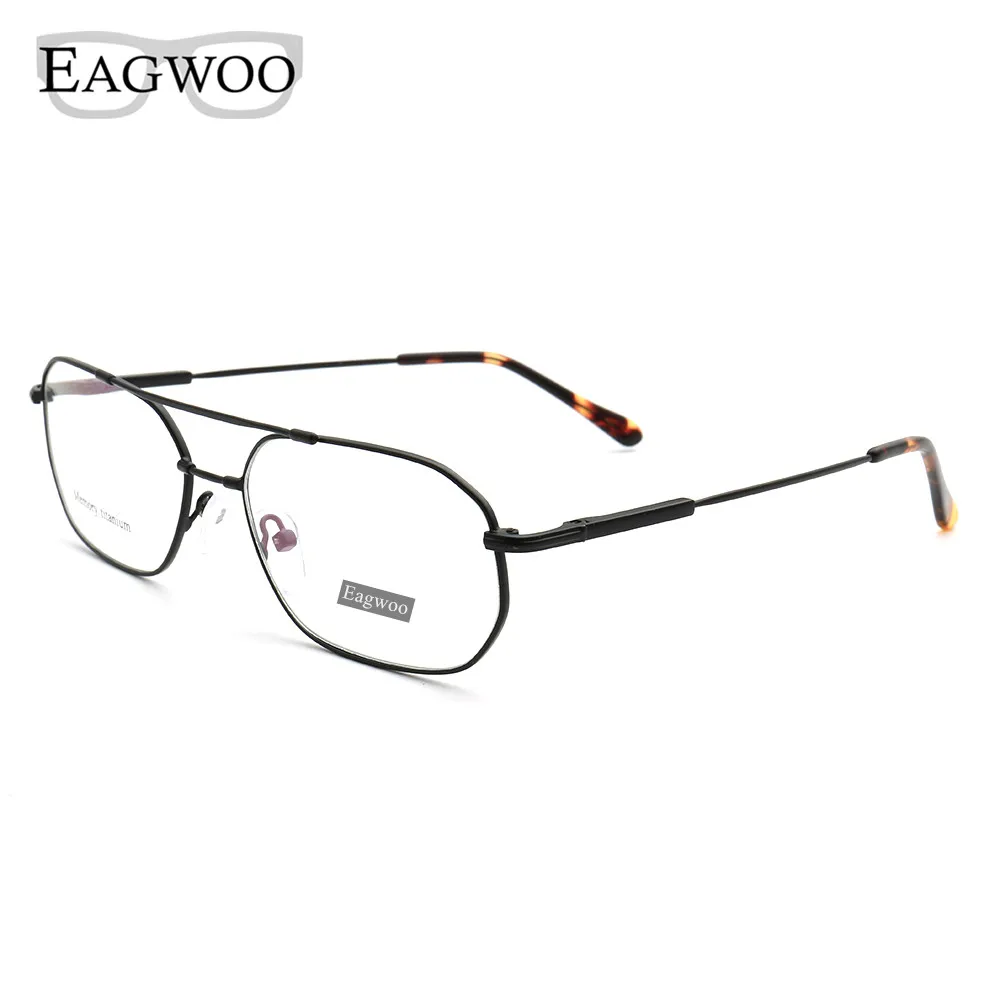 

Memory Titanium Eyeglasses Full Rim Optical Frame Prescription Spectacle Double Bridge Spring Temple Vintage Glasses 55205