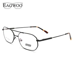 Memory Titanium Eyeglasses Full Rim Optical Frame Prescription Spectacle Double Bridge Spring Temple Vintage Glasses 55205