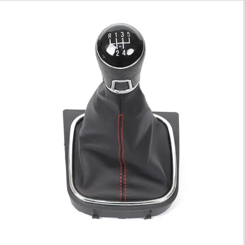 Car Manual 5 /6 Speed Gear Shift Knob With Black Boot Cover Gaitor Collar For VW Jetta 5 6 GOLF 6 VI MK5 MK6 2005-2014