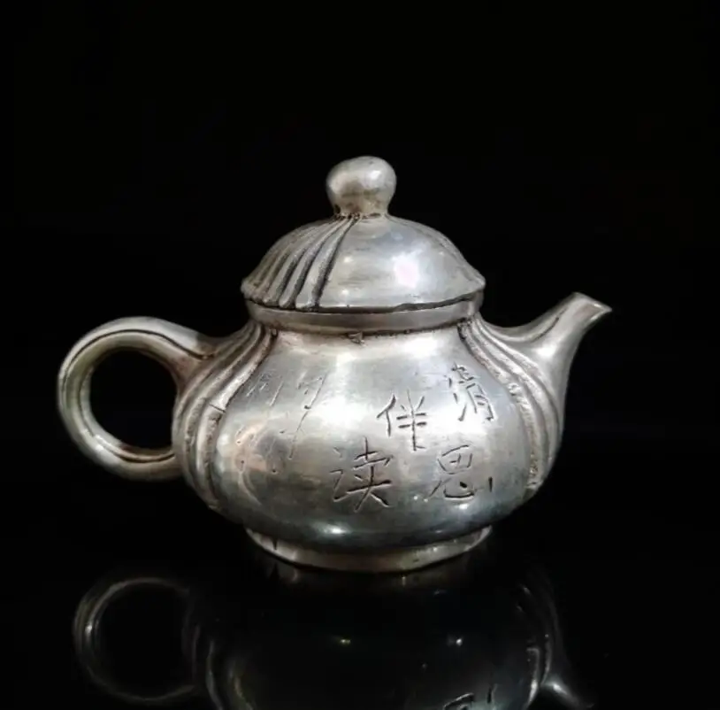 China White copper small wine pot crafts statue