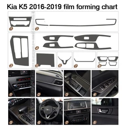 Car-Styling 5D Carbon Fiber Car Interior Center Console Color Change Molding Sticker Decals For Kia K5 2016-2019