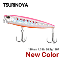 TSURINOYA 110F Topwater Stickbait 110mm 20.5g Pencil Floating Fishing Lure DW58 Pike Bass Artificial Hard Baits Jerkbait