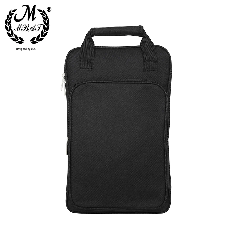 M MBAT Drumstick Bag Percussion Instrument Accessories Black Backpack Portable Multi-functional Storage Waterproof Thicken