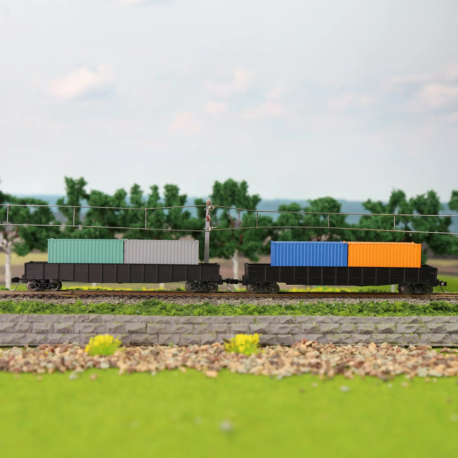 9pcs Different Colored N Scale 1:160 20ft Blank Shipping Container 20\' Cargo Box C15007