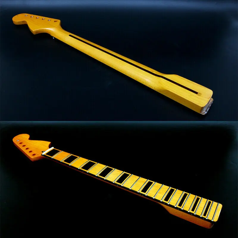 

22Fret Guitar Neck 25.5inch Yellow Painting Block Inlay Canada Maple Head