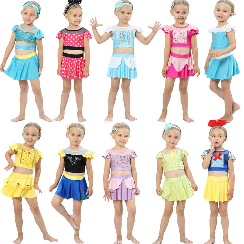 

2021 Summer Swimming Dress up for Baby Girls Bathing Suits Kids Swimwear Inspired from Fairy Tale Children One Piece Swimsuit