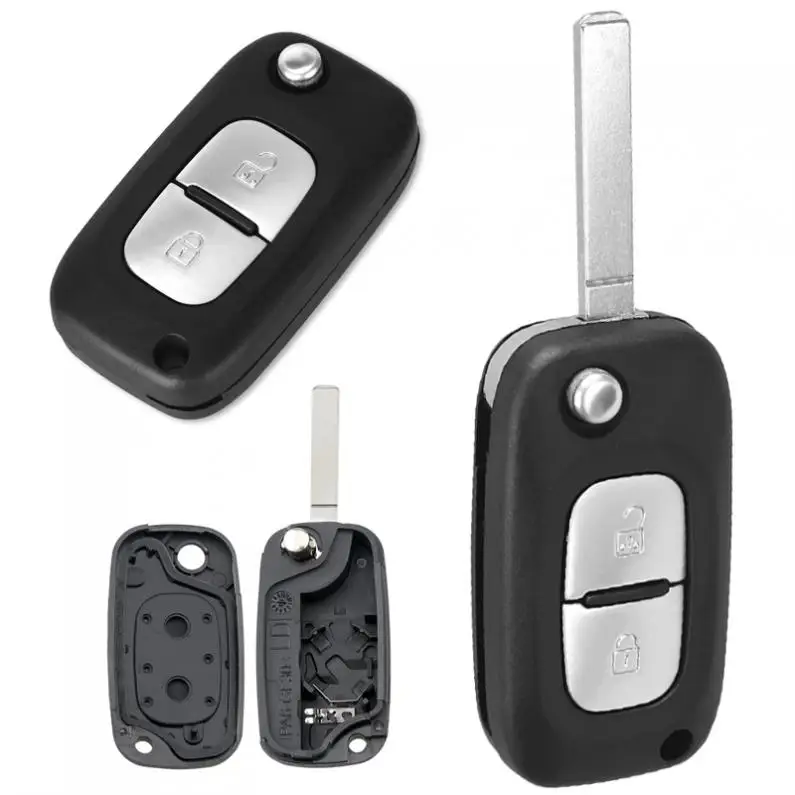 

2 Buttons Car Auto Key Fob Case Shell Replacement Flip Folding Remote Cover Fit for Renault Fluence Clio Megane Kangoo Modus