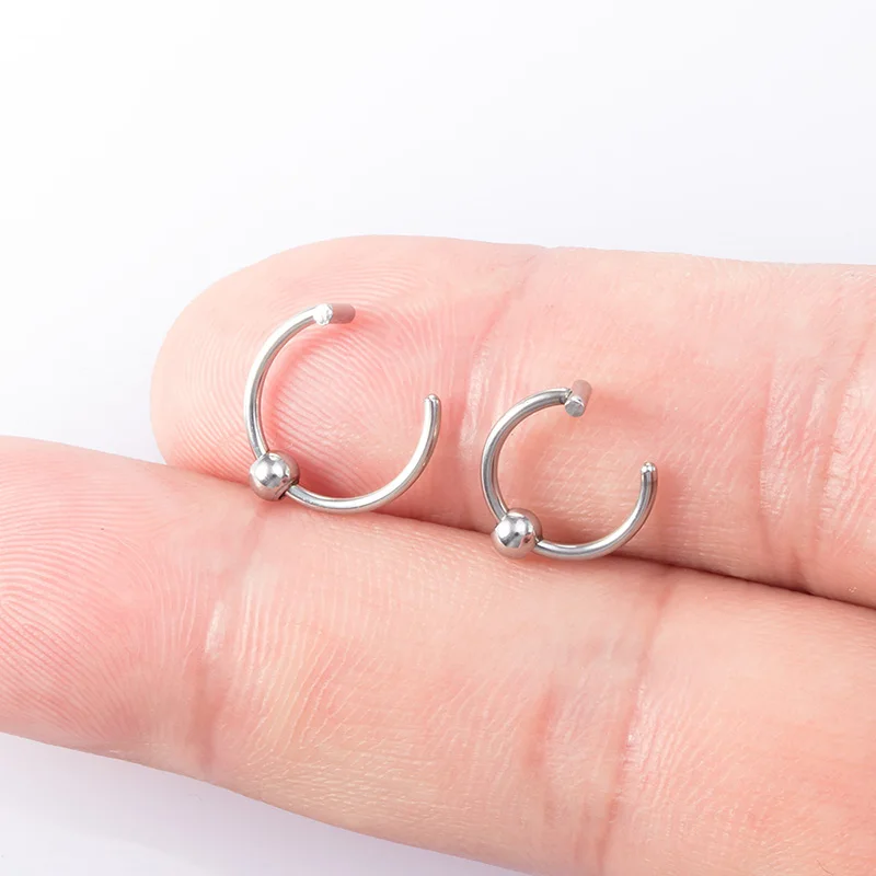 3pcs Fake Lip Ring Clip on Mouth Fake Piercing Stainless Steel Nose Rings Septum Punk Hoop Earring for Women Non-Pierced Jewelry