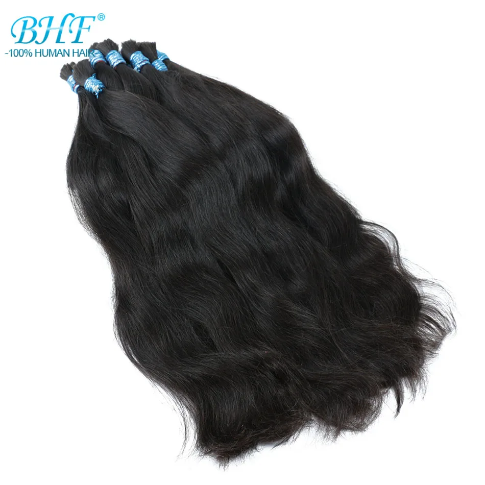 BHF 100% Human Braiding Hair Bulk Machine Made Remy Straight No Weft Bundles Natural Braiding Hair Extensions nudula