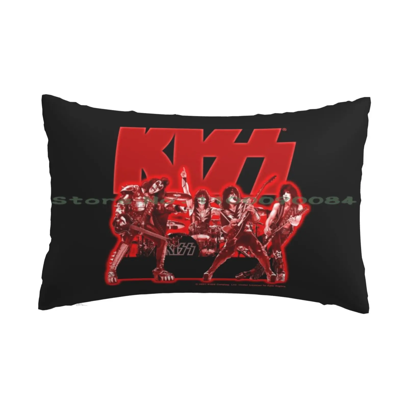 Kiss The Band In A Red Glow , Burning Up The Live Stage Pillow Case 20x30 50*75 Sofa Bedroom Belle Delphine Meme Belle Delphine