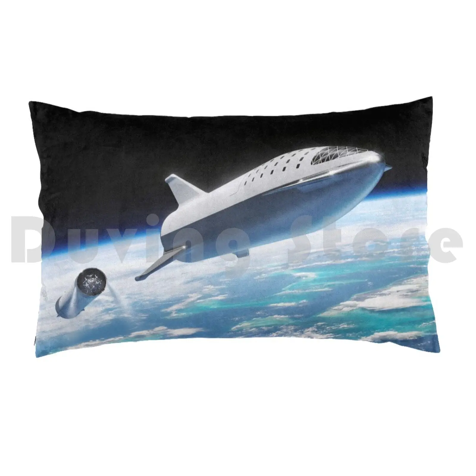 Spacex Bfr Over EarthPillow case Elon Musk Portrait Spacex Space Exploration Colonization Science