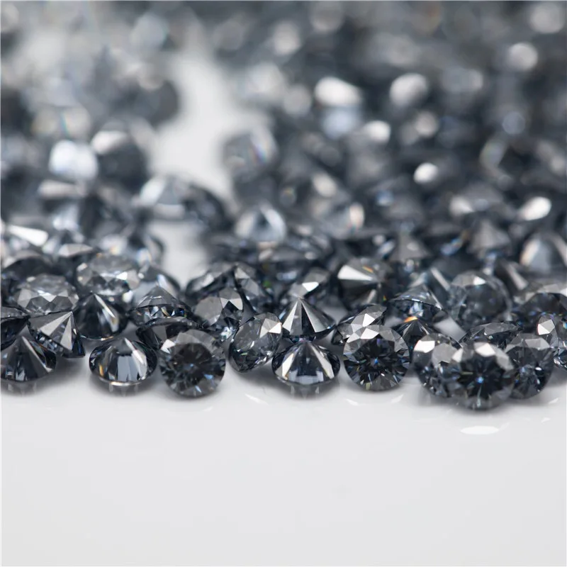 Real 3mm 0.1 Carat Dark Blue Gray Color Moissanite Loose Stones Pass Diamond Tester VVS Small Moissanite for Jewelry DIY Making