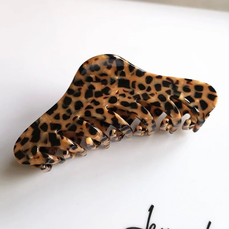 Fashion Crab Hair Clip Women Acetate Hair Clip Elegant Leopard Large Hair Claw Girls Hair Accessories Hair Barrettes Hair Clips