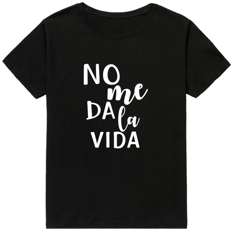 it doesn't give me life Fashion Spanish Letter Print T-shirt Women Top Streetwear White Pink mujer camisetas Summer lady tshirt