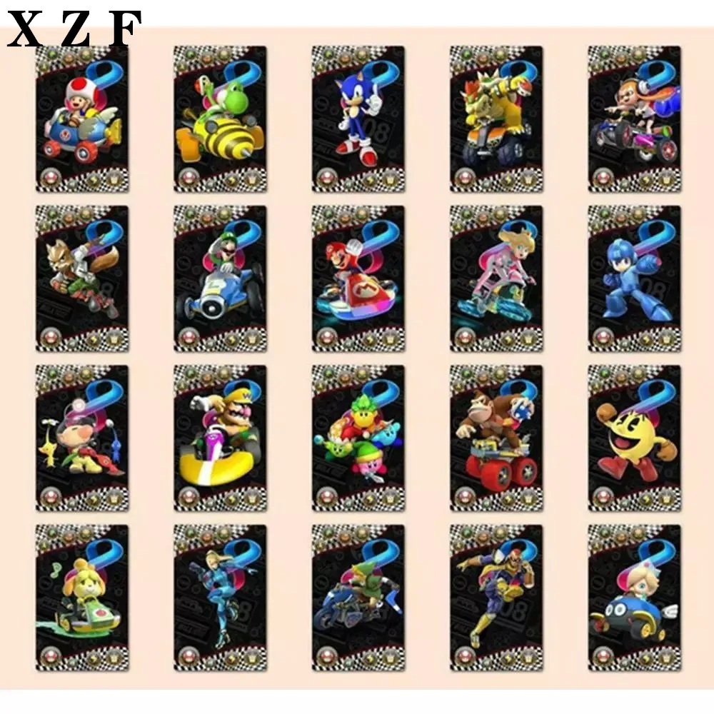 Caja de regalo 20 piezas, alta calidad, Mariio Kart 8, NFC, pegatina, tarjeta de juego para tarjetas NS Switch/Wii U, en Stock, envío rápido