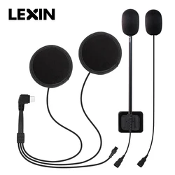 Lexin Motorcycle Intercom Headphone Headset & Clip Set Accessories for B4FM-X Bluetooth Type-C Interphone Intercom Jack Plug