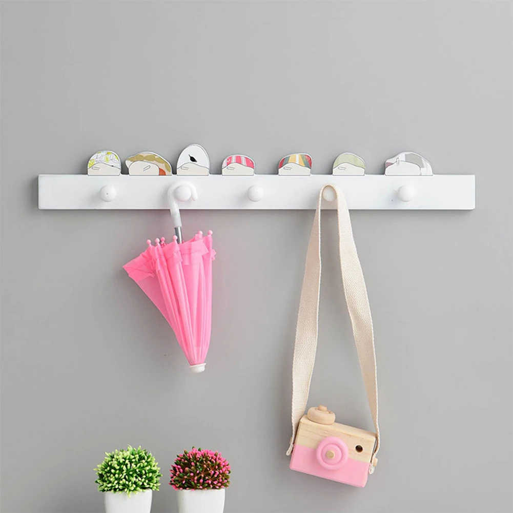 Creative Cute Shape Nail-free Wall Clothes Hooks Kids Room Decorative Key Hanging Hanger Kitchen Storage Hook