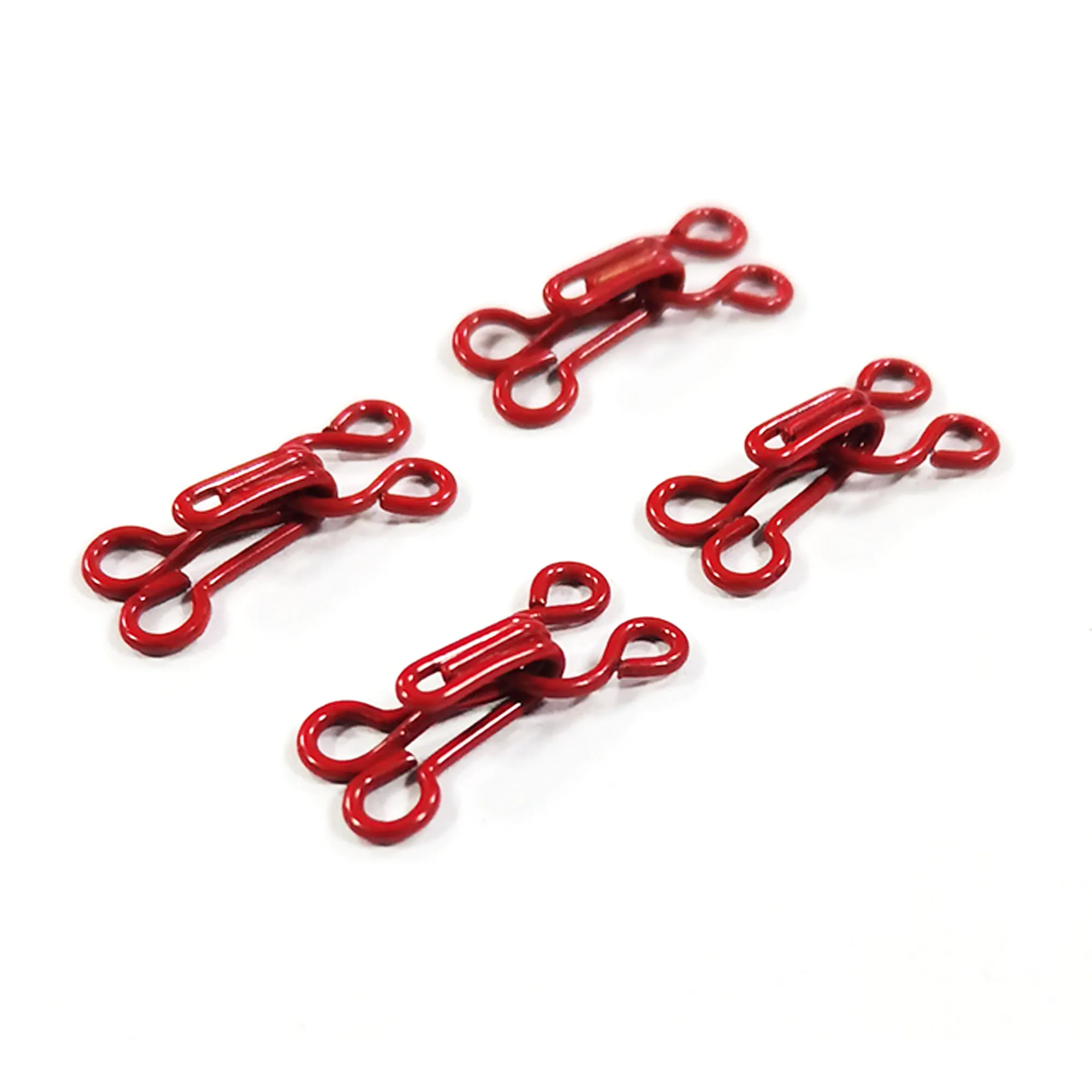 50 sets Red Hook Eye Closure Hook and Eye Clasp Clothing Hook Sewing Hook Copper Hook and Eye Sets Hook and Eye