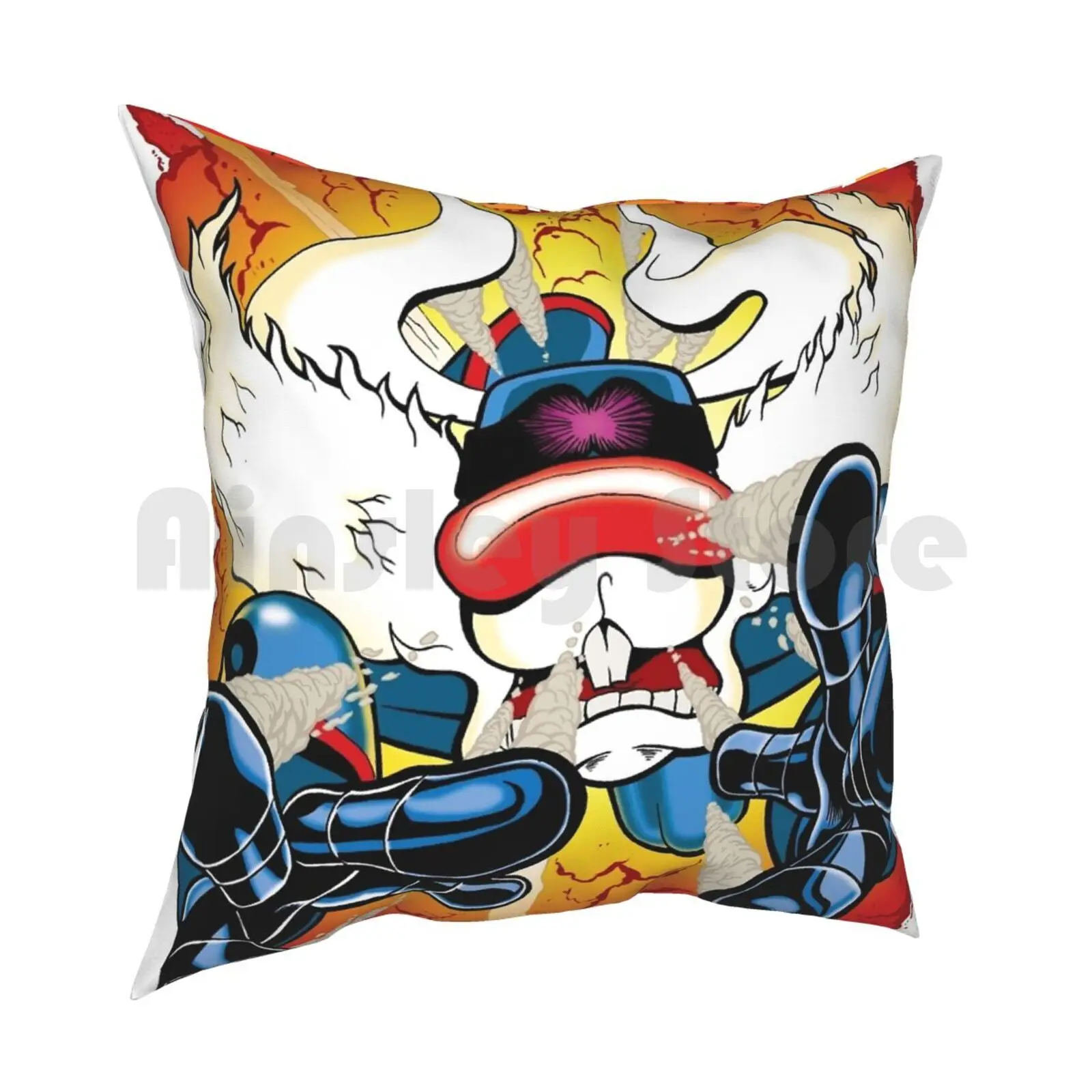 Robotoon : Bunny Blast Pillow Case Printed Home Soft DIY Pillow cover Worlds Greatest Aussie Comic Superhero Robot Rabbit