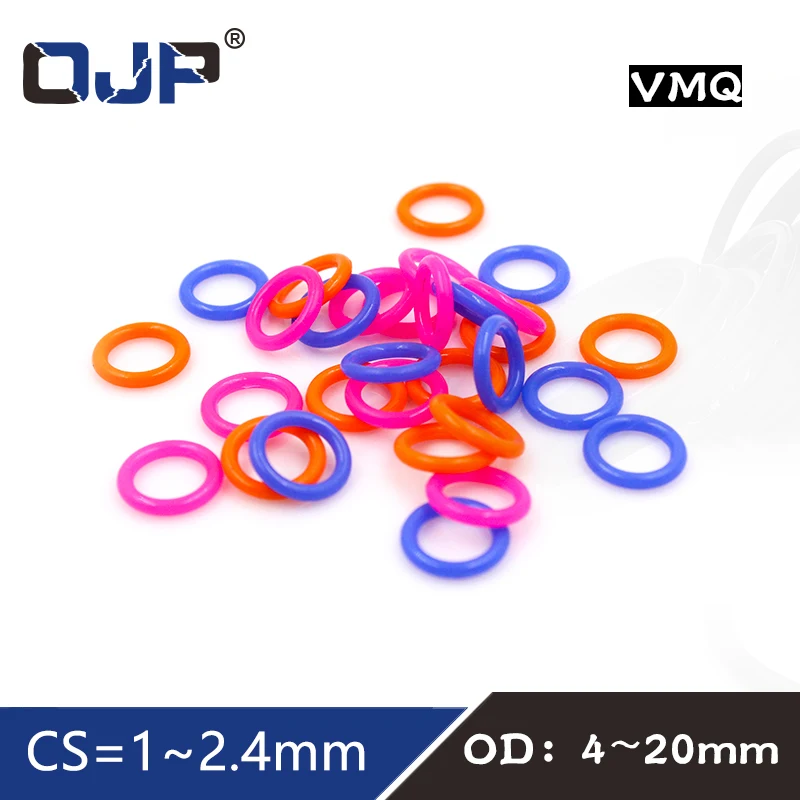 10 sztuk/worek multicolor grubość CS1/1.5/1.9/2.4mm gumy silikonowej o-ring silikon/VMQ gumowa uszczelka O pierścień uszczelniający