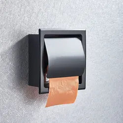 Bathroom Paper Holder Wall Mounted Matte Black/Chrome Toilet Paper Holder Towel Paper Rack Roll Paper Box Bathroom Accessories