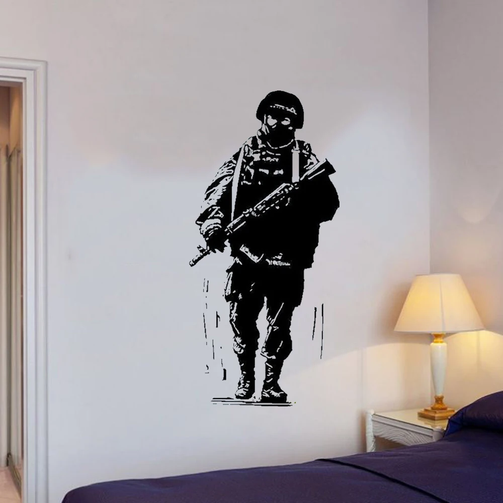 Military Wall Sticker Art Army Wall decals Art Support troops soldier silhouette marine Home Decoration