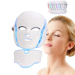 7 Color Light LED Photon Facial Mask Neck Care Skin Rejuvenation Therapy Anti Acne Wrinkle Led Mask Facial Spa Skin Care Tool