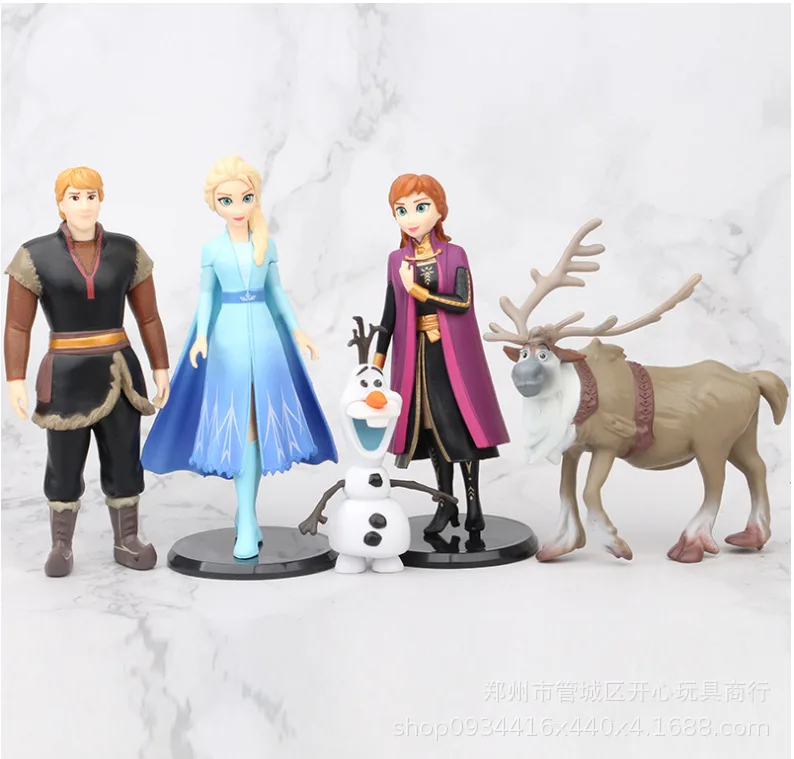 Disney Anime Frozen 2 Snow Queen Elsa Anna Pvc figurka Olaf Kristoff Sven figurki dzieci zabawka z kreskówki dzieci prezenty dla dzieci
