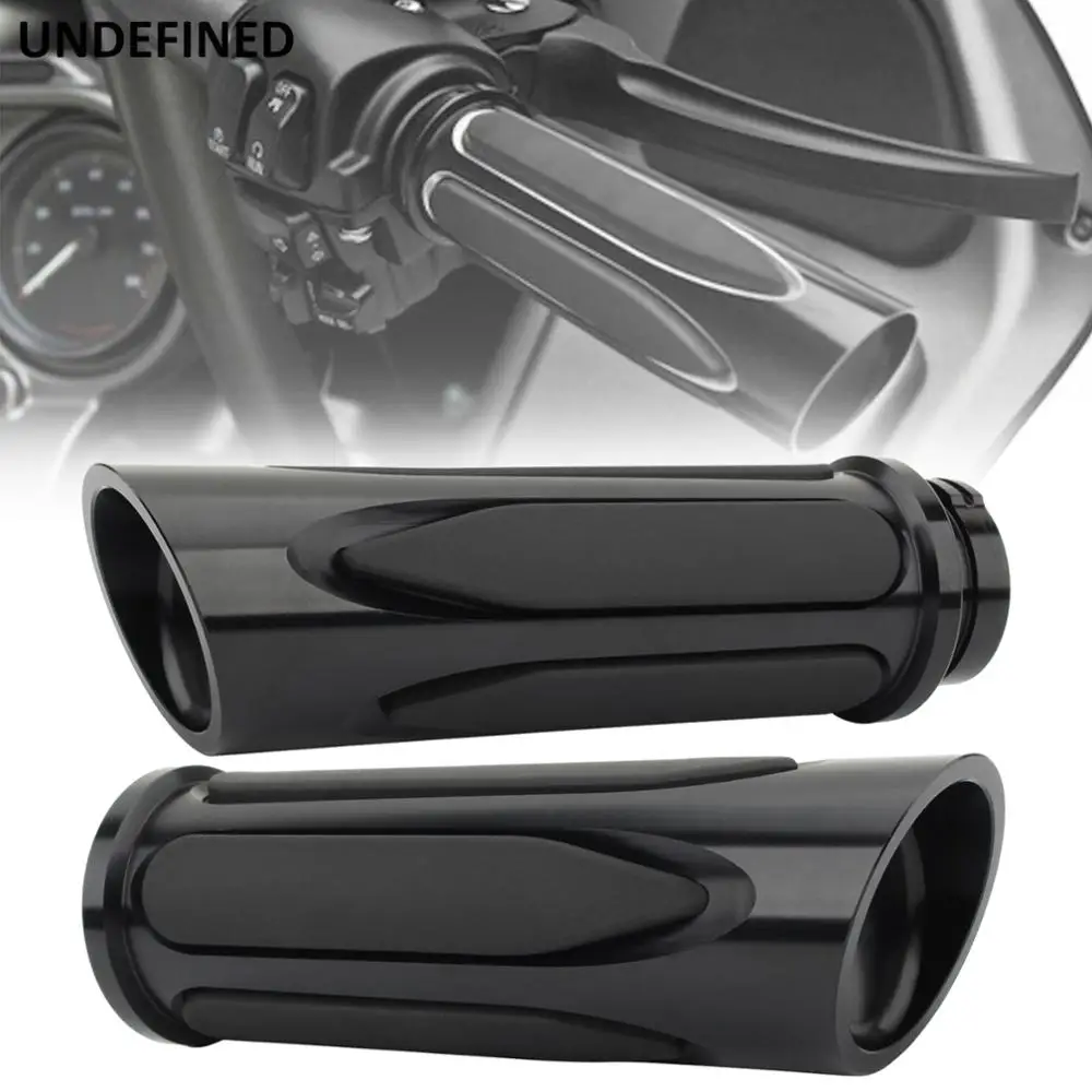 25mm Motorcycle Hand Grips Black Moto Handlebar Grip CNC Cut For Harley Touring Road King Sportster Dyna Fat Boy Softail Slim XL