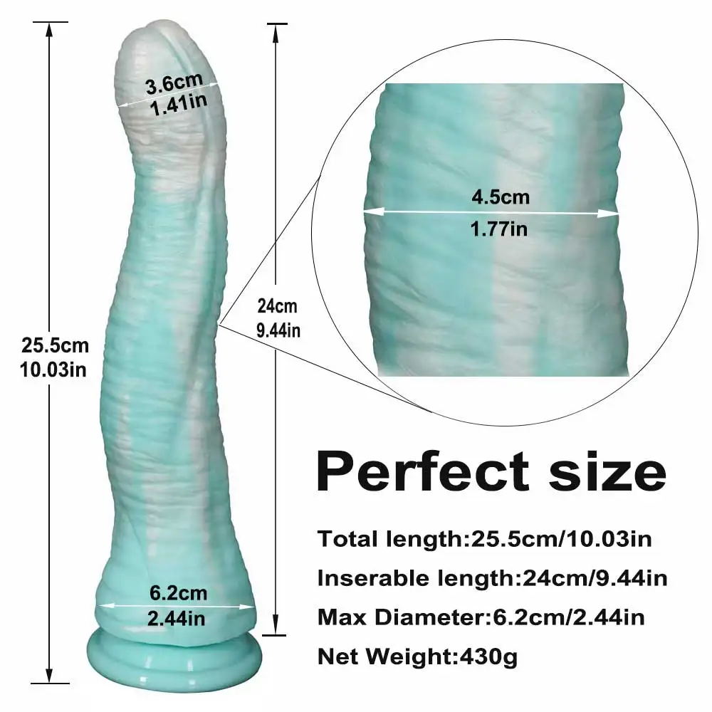 Long Animal Horse Penis Silicone Realistic Dildo Colorful White and Blue Sucker Cock Anal Plug Sex Toys For Men Women Couples