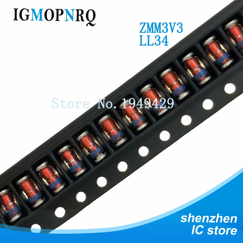 100PCS 1/2W 0.5w Zener diode ZMM 2V4 - 47V 3V 3V3 3V9 4V7 5V1 7V5 8V2 10V 12V 15V 16V 18V 20V 24V 30V 47V LL34 SMD diode package