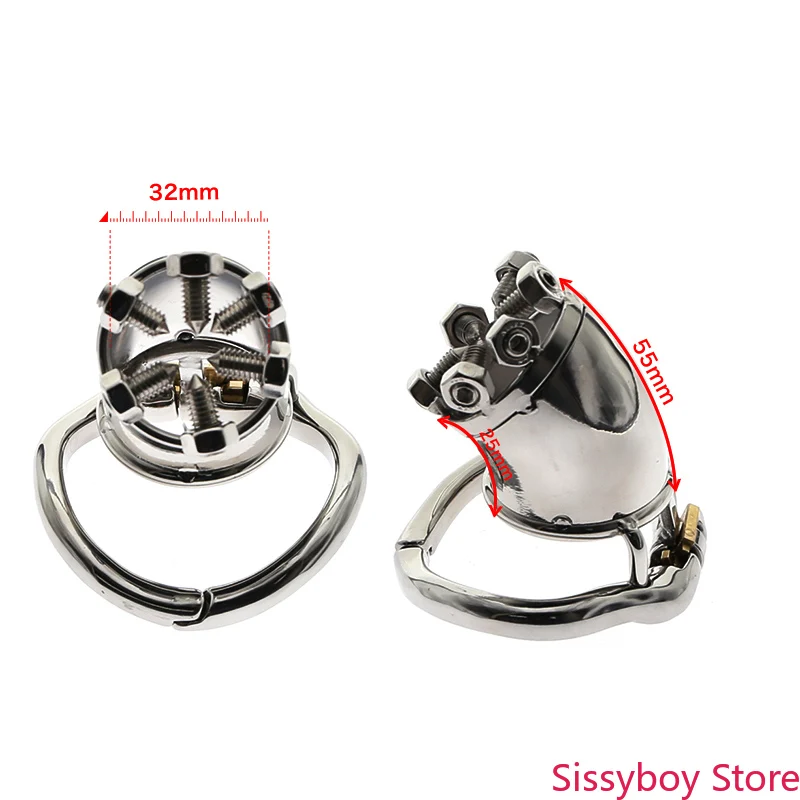 

CBT Thorn Flower Stainless Steel Chastity Cage with With Arc-shaped Cock Ring BDSM Toys Bondage Fetish Cock Toys