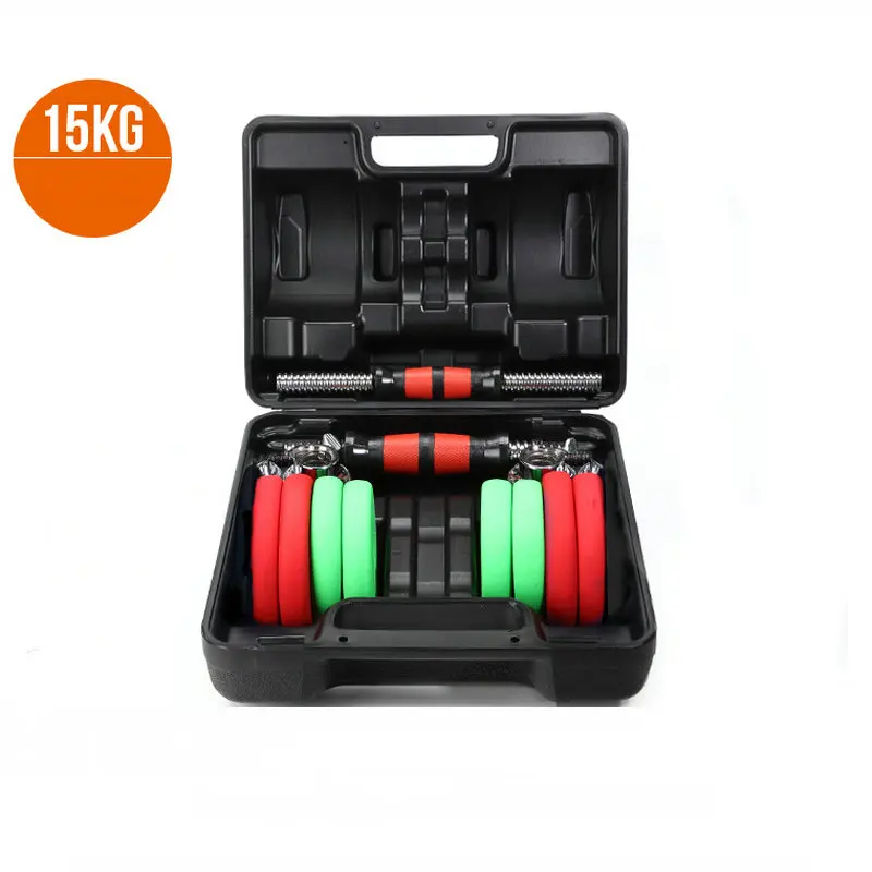 

15KG Fitness Dumbbell Set with Box, Plastic Dip In Barbell Adjustment Function for Home Exercise 33LB Dumbbell Fitness Equipment