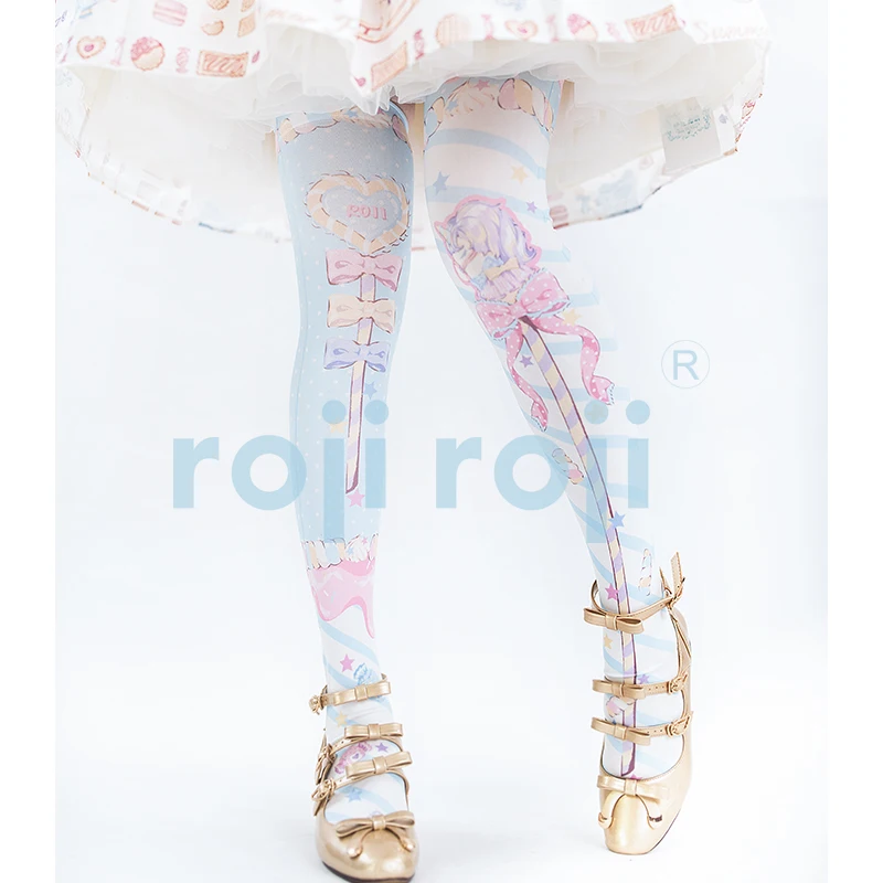 Lolita Socks Women's Summer and Autumn Mid-Socks Velvet Printed Knee Socks Lolita Japanese Socks