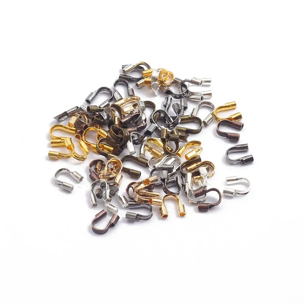 

Iron U Shape Wire Protectors100pcs 4x4mm Wire Guard Guardian Connector Protectors Loops For DIY Bracelet Necklace Jewelry Making