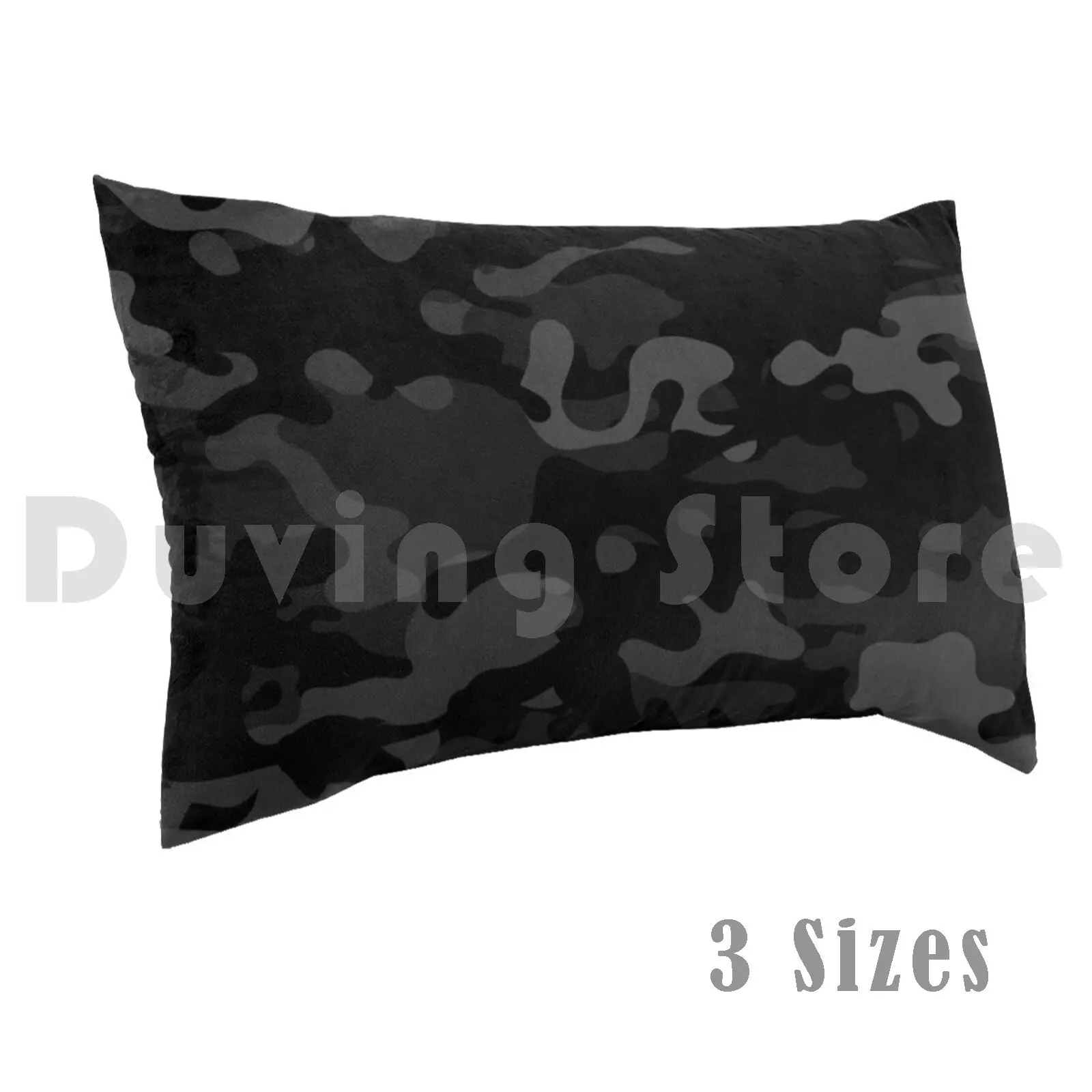 Pillow case Camouflage Pattern Cool Army Midnight Camo Print Grey & Black Color For Lovers Of The Armed Forces