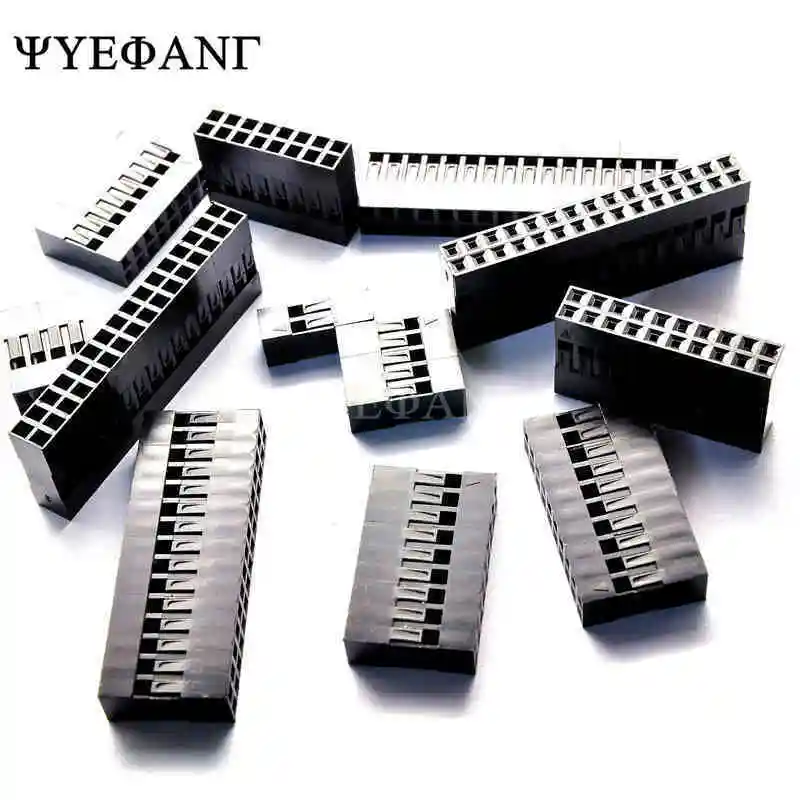10PCS 2.54mm Double Row Dupont Housing Connector 2x2 2x4 2x6 2x8 2x10 Pin Plastic Shell Plug for DIY Jumper Wire