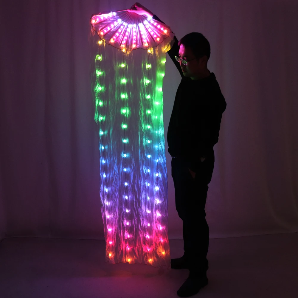 Voile LED pour brevdu Ventre, Accessoire de Performance sur Scène, Lumière Arc-en-ciel