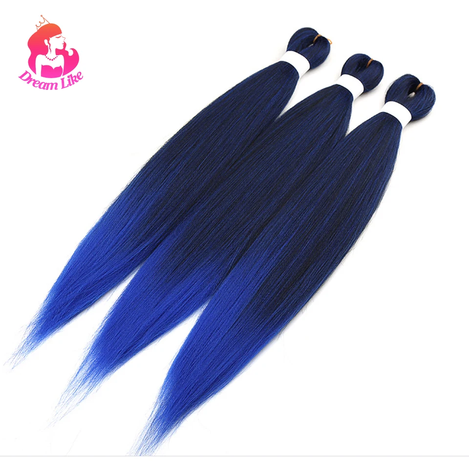 Sonho como jumbo cabelo yaki reta tranças extensões pré esticado trança de cabelo para mulheres longo cabelo sintético colorido trança