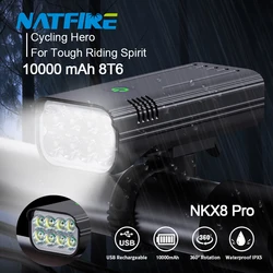 2022 Upgrade Powerful Bike Lights Front and Back 8 LED Super Bright USB Rechargeable Bicycle Headlight 17+ Hours NKX8